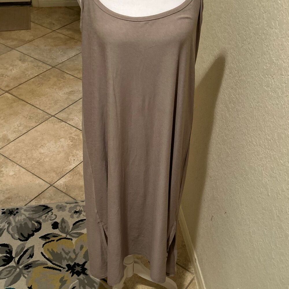 Beyond Yoga Size L Midi Slip Dress Oyster Heather Comfy Casual Loungewear Sleep